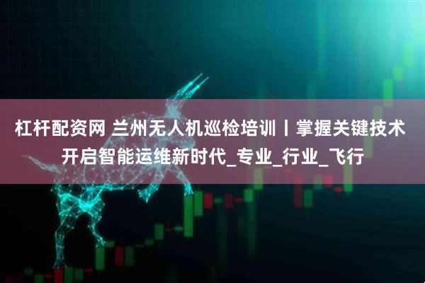 杠杆配资网 兰州无人机巡检培训丨掌握关键技术 开启智能运维新时代_专业_行业_飞行